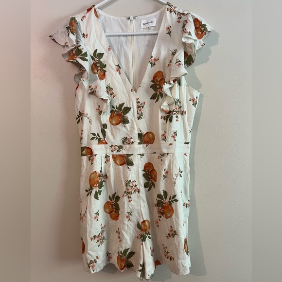 Sugarlips Flutter Sleeve Romper - Citrus Print - Picture 6 of 12